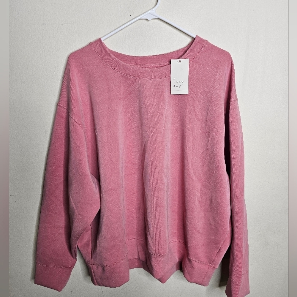 A New Day Women's Athletic Crew Neck Sweatshirt Light Pink - Picture 2 of 5